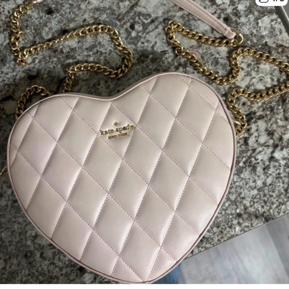 Kate Spade Cream Quilted Heart Crossbody Bag - Picture 7 of 7